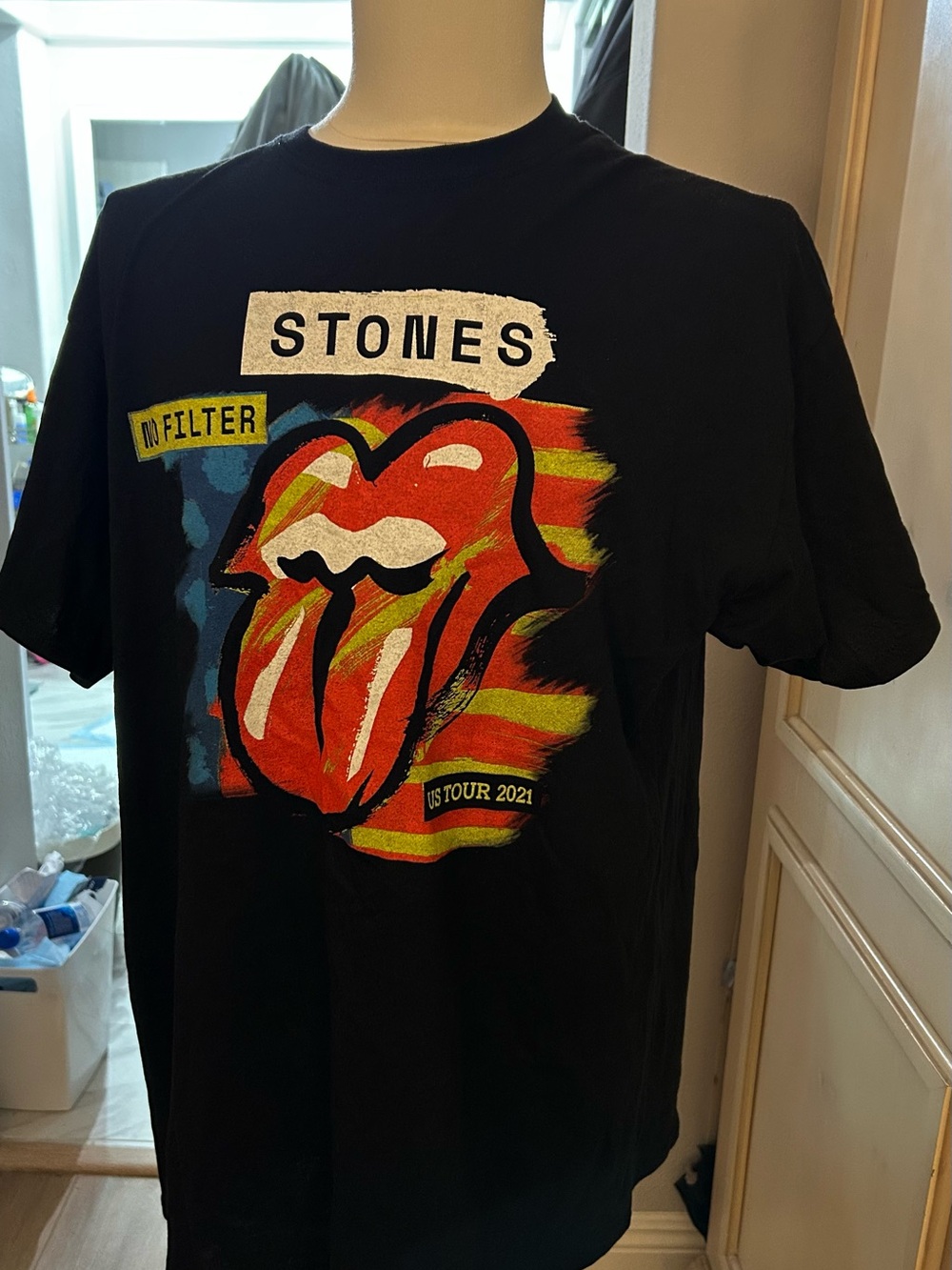 the Rolling Stones Mens Black Graphic Tee - US Tour 2021